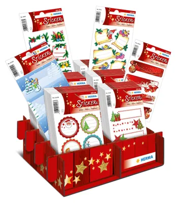 Produktbild von HERMA Weihnachts-Sticker "Geschenke" Thekendisplay 60 Packungen