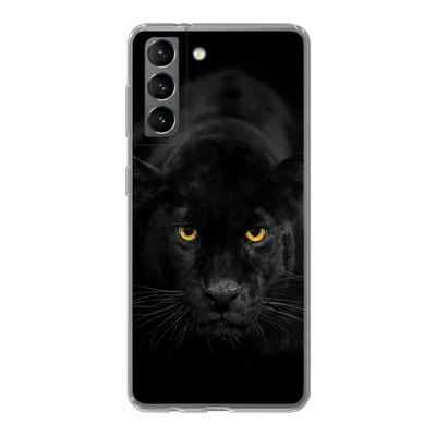 Produktbild von MuchoWow® Handyhülle Schutzhülle Hülle für Samsung Galaxy S21 Leopard - Augen - Schwarz Silikon Softcase Handy Hülle - Softcase