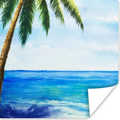Produktbild von MuchoWow® Poster Palme - Aquarell 30x30 cm - Wandposter - Printing