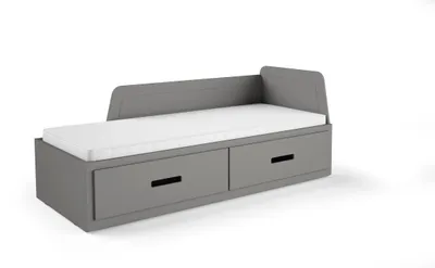 Produktbild von Masseno Kinderbett MILANA 80X200 cm mit Schublade, Rausfallschutz, Einzelbett für Mädchen und Jungs,Anthrazit