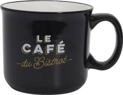 Image de HowHomely | Tasse à café - Tasse à boire - 450 ml - Noir - Mug - Céramique