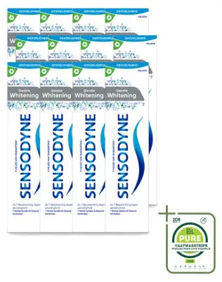 Productafbeelding van 12 x Sensodyne Gentle Whitening tandpasta - Milde reiniging - 75 ml - Grote verpakking - 12 stuks
