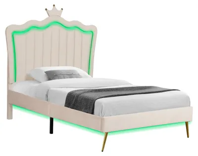 Obrázek produktu pro Kondela Jednolůžková postel s roštem Rania 90x200 - béžová (Velvet)