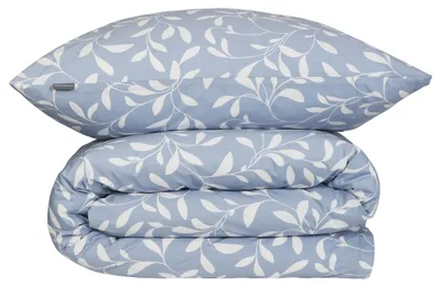 Produktbild von SCHIESSER Bettwäscheset Liliebeth | Renforcé | 2-teilig | Bicolor-Blattmuster | 100% Baumwolle | Weich und glatt | Verdeckter YKK-Reißverschluss | 135x200 cm + 80x80 cm | Hellblau