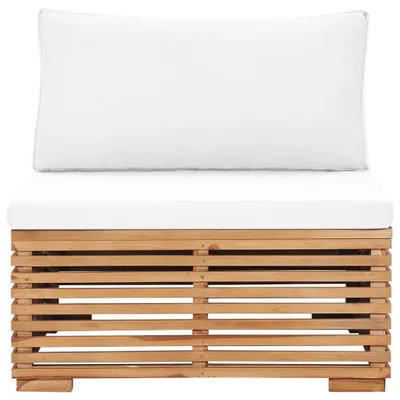 Immagine prodotto di vidaXL Divano da centro giardino con cuscino bianco crema in legno massiccio di teak