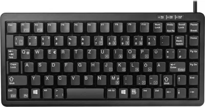 Produktbild von CHERRY G84-4100 Kompakte Kabelgebundene Tastatur, USB/PS2 Schwarz (QWERTZ - DE), Mini, Kabelgebunden, USB, QWERTZ, Schwarz