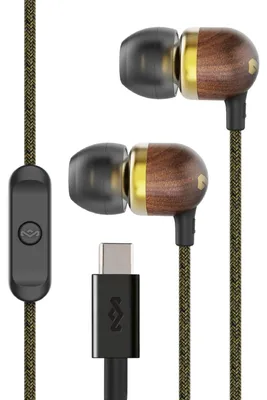 Produktbild von House Of Marley Smile Jamaica In-Ear-Kopfhörer mit Kabel USB-C 9.2mm-Treiber Integriertem Mikrofon Anti-Tangle-Kabel Messing