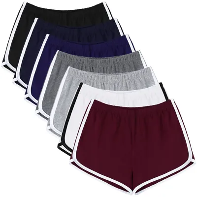Produktbild von URATOT 7 Pack Baumwolle Sport Shorts Sommer Yoga Tanzhosen Atmungsaktive Workout