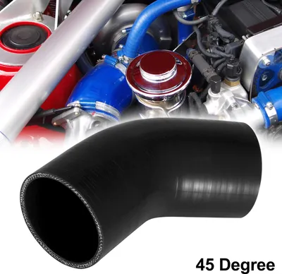 Image de Universel Voiture 76mm 3" ID 45 Degré Coupleur Silicone Tuyau Noir