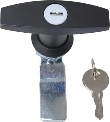 Image de Serrure à poignée en T en alliage de zinc pour armoire ; serrure à poignée en T pour voiture, camion, remorque, camping-car et fourgon