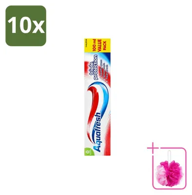 Produktbild von 10 x Aquafresh Triple Protection Tandpasta - Starke Zähne & gesundes Zahnfleisch - 100 ml - Sparpackung - 10 Stücke