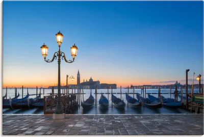 Produktbild von ARTland Leinwandbild Venedig Hafen Größe: 60x40 cm