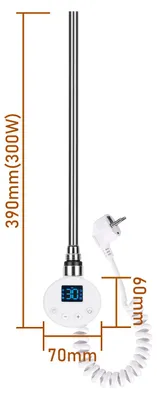 Productafbeelding van Ikodm verwarmingselement voor badradiator, 300W, slimme WiFi-bediening, G1/2 aansluiting, thermostaat 5-70°C, 24-uurs timer, wit
