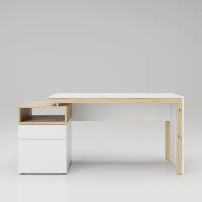 Produktbild von Santiago - Schreibtisch, Homeoffice Tisch, 1 offenes Fach, 1 Schublade, 1 Tür, beidseitig montierbar