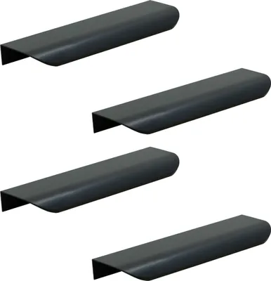 Produktbild von 4er-Set 130 mm Möbelgriff in Schwarz – Hochwertiger Aluminium Eckgriff mit mattem Finish für elegante Möbelgestaltung
