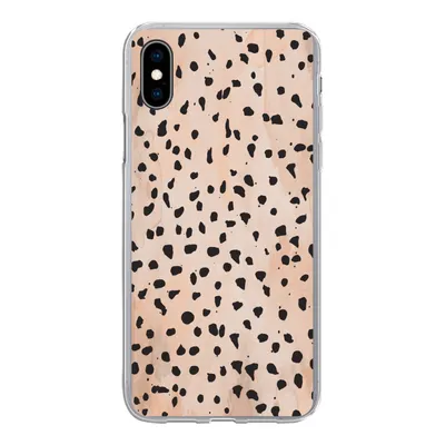 Produktbild von MuchoWow® Handyhülle Schutzhülle Hülle für iPhone Xs Polka dots - Schwarz - Marmor Silikon Softcase Handy Hülle - Handytasche