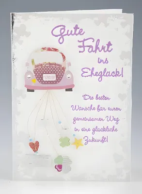 Zdjęcie produktu dla Elegancka składana kartka okolicznościowa kartka urodzinowa - szczęśliwego małżeństwa!