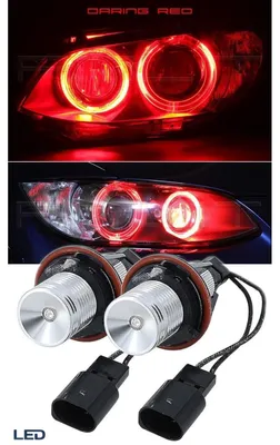Obrázok produktu pre Sada 2 LED žiaroviek „Angel Eyes“ (anjelské oči), 12–24 V, červená, pre BMW, kompatibilná s CANbus, bezchybná
