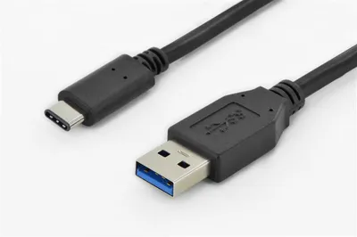 Image de DIGITUS DK-300136-010-S Câble de connexion USB Type-C, Type C vers A St/St, 1,0m, Super Speed, UL, sw