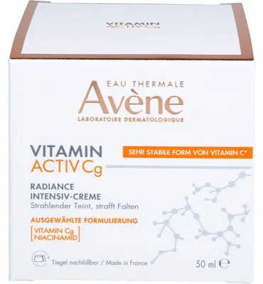 Produktbild von Avène Eau Thermale Vitamin Activ Cg Radiance Intensiv-Creme mildert Falten, steigert die Ausstrahlung der Haut und reduziert Pigmentflecken, 50 ml Creme