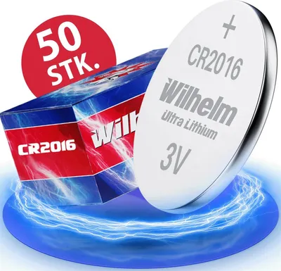 Produktbild von 50 x Knopfzelle CR2016 Wilhelm Batterie Lithium 3V CR 2016 Industrieware