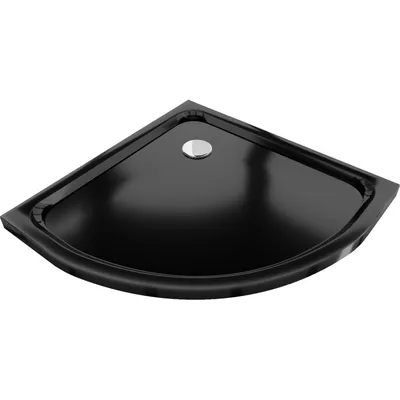 Zdjęcie produktu dla Mexen Flat brodzik półokrągły slim 70 x 70 cm, czarny, syfon chrom - 41707070