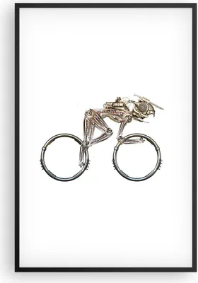 Produktbild von Gerahmtes Poster - Schwarzer Rahmen - Fahrrad Roboter Modern - 61x91,5 cm - Wand Bild - Wanddeko - Wandbilder - Kunstposter - Wandposter - Bilderrahmen - Bilder - Kunstdruck - Wandbild P2BPA61x91-4194