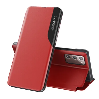 Obrázek produktu pro Pouzdro pro Galaxy S20 FE, Smart View Okénko Flip StojánekPolyuretanKožené Ochranné Pouzdro pro Samsung Galaxy S20 FE červené