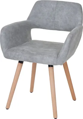 Produktbild von Esszimmerstuhl MCW-A50 II, Stuhl Küchenstuhl, Retro 50er Jahre Design  Textil, vintage betongrau