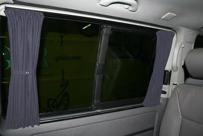 Produktbild von Maß Gardinen für VW T5 T6 T6.1 Multivan Caravelle kurz mit 2 Schiebetüren Grau