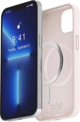 Zdjęcie produktu dla PURO, silikonowe etui Icon kompatybilne z Apple iPhone 14 Pro MagSafe, różowe
