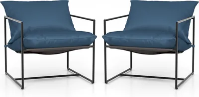 Zdjęcie produktu dla COSTWAY zestaw 2 foteli wypoczynkowych z siedziskiem i oparciem, fotel do salonu, na balkon 71x71x61cm