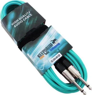 Image de keepdrum GC-004 Vert Câble de guitare 6m jack 6,3mm