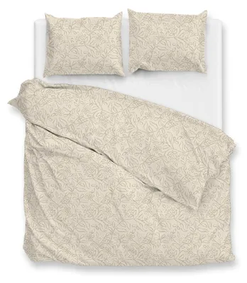 Productafbeelding van Zohome Dekbedovertrek Floreala Cool Beige 200x200-220 cm Percalkatoen