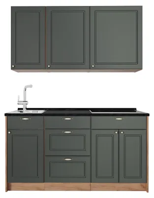 Image de Cuisine Vicco Fame-Line Vert Or Campagne/Chêne de force doré 150cm sans PT, Model 64790