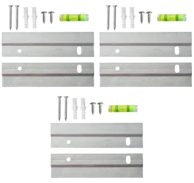 Productafbeelding van Twee Franse ophanghaken, robuust, 10 cm, Z-profiel, geschikt voor spiegelmontage, wandmontage, in elkaar grijpende wandhouders, ophangrails voor spiegels, fotolijsten en kunstwerken, aluminium