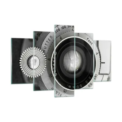 Produktbild von Bilder auf glas - 5 Teile - Objektiv Schwarzweiß Vintage - 150x100cm - Glasbilder - Wandbilder - Bilder - Wanddekoration aus Glas - Glas Bilder - Wandbild auf Glas - GEA150x100-4631