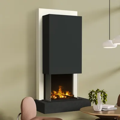 Produktbild von muenkel design Arco [Elektrokamin Opti-myst]: Nero (Schiefer schwarz) - schwarz-grau