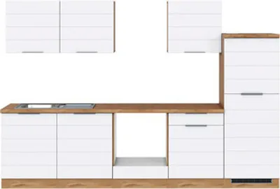 Produktbild von Held Möbel Küchenzeile ohne Geräte Florenz 300 cm weiß matt zerlegt Variante reversibel 1106.6291