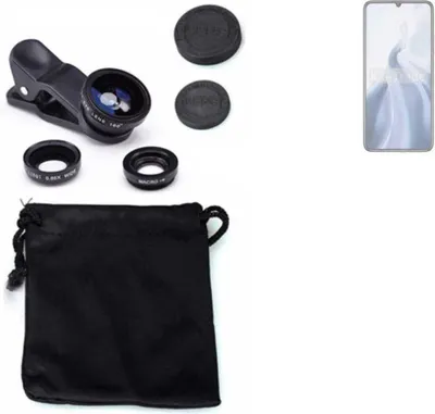 Produktbild von K-S-Trade Smartphone Kamera Linsen Set Kompatibel mit Oukitel C51 3in1 Clip-On Kamera Adapter Macro Weitwinkel FishEye Fischauge Objektiv Linse