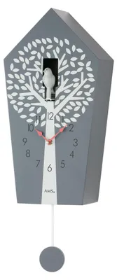 Produktbild von AMS 7287 Quarz-Kuckucksuhr Wehingen, Holzgehäuse, Anthrazit