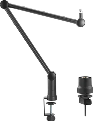 Immagine prodotto di Asta microfonica professionale con gestione dei cavi integrata Braccio dell'asta del microfono regolabile Braccio girevole del microfono Supporto da tavolo max. 1 kg