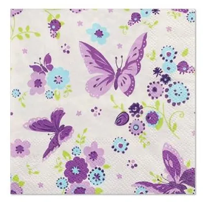Immagine prodotto di 280 tovaglioli Papstar, 3 veli 1/4 di piega 25 cm x 25 cm Beautiful Butterfly 89088