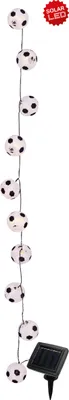 Produktbild von Näve Leuchten LED Lichterkette FUßBALL mit LED Platine LED Lichterkette FUßBALL mit LED Platine LED Solar-Lichterkette Textil-20er "Fußball" - 580 cm lang, im Romantic Style, aus Metall, Kunststoff und Textilmaterial, schwarz, 20 LED – für den Außenbereich – Schiebeschalter
