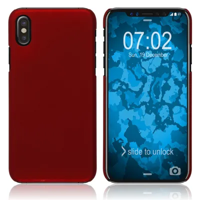 Produktbild von PhoneNatic Case kompatibel mit Apple iPhone Xs - Hülle rot gummiert Hard-case Cover