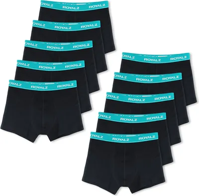 Produktbild von ROYALZ Unterhosen Herren Boxershorts men 10er Pack klassisch für Sport und Freizeit, 10er Pack (95% Baumwolle / 5% Elasthan)