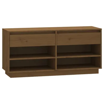Obrázok produktu pre vidaXL Stojan na topánky Honey Brown 110x34x52 cm Masívne borovicové drevo