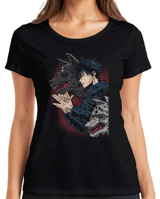 Productafbeelding van Wolfsbeschwörer Anime, Shikigami, Dämonenwolf, donker, dames T-shirt, zwart, maat S