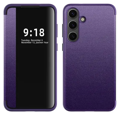 Produktbild von Für Samsung Galaxy S25 Plus 5G View Spiegel Handy Smart Cover Wake UP Funktion Case Lila