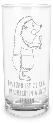 Produktbild von Mr. & Mrs. Panda Tumbler Igel Wein 400 ml - Transparent - Geschenk, Longdrinkglas, Trinkglas, Rotwein, Spruch, Cocktailglas, Weißwein, Weinglas, Lustige Sprüche, Deko